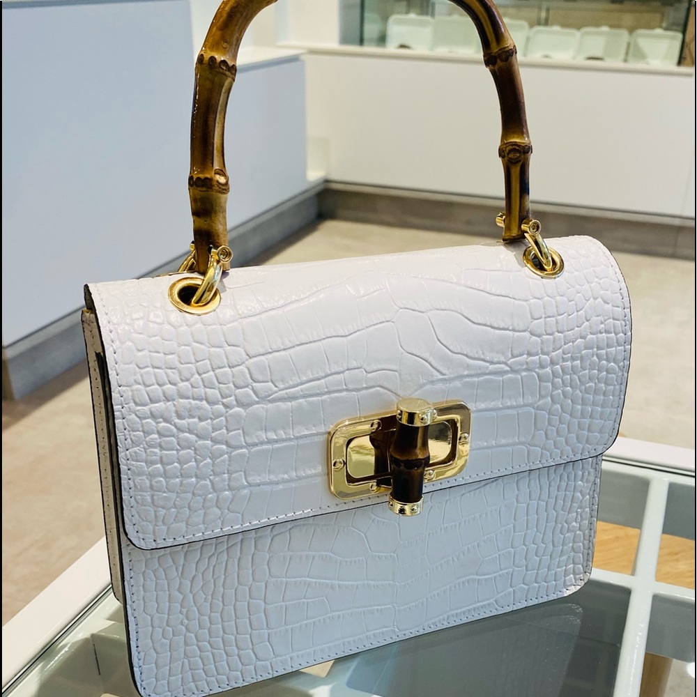 White leather bag new